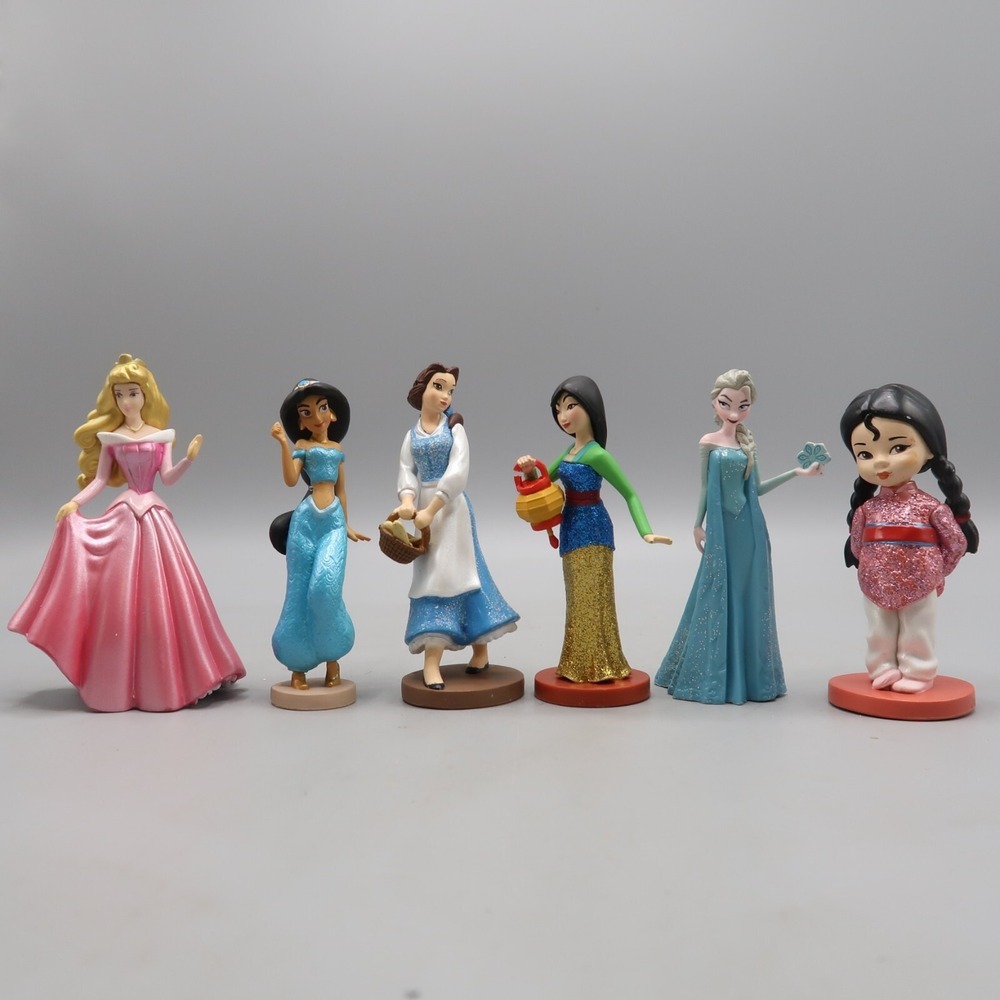Disney Authentic Princess Figure Cake Topper Belle Mulan Elsa Jasmin Aurora Lot